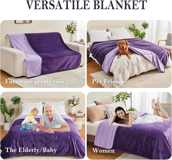 Waterproof Blanket 40"x60" for Adults, Reversible Waterproof Bed Cover for Dogs - Image 3