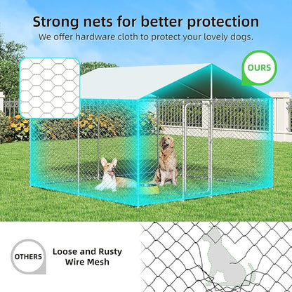 10x10 FT Outdoor Dog Kennel Outside - Image 2