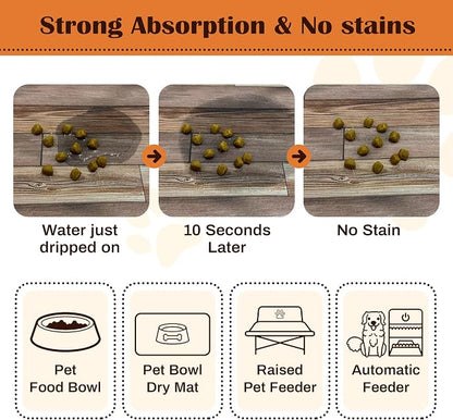 Pet Feeding Mat for Floors Waterproof Dog Mat for Food and Water Absorbent - Image 2