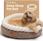 FUKUMARU Dog Bed, Calming Donut Dog Beds, Plush Faux Fur&Corduroy Cat Beds by FUKUMARU