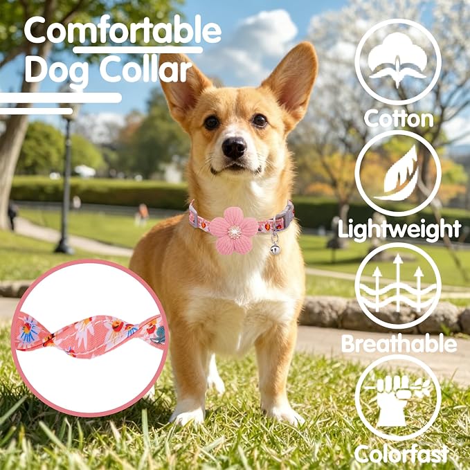 Large Dog Collar with Flower, Dog Collars - Image 4