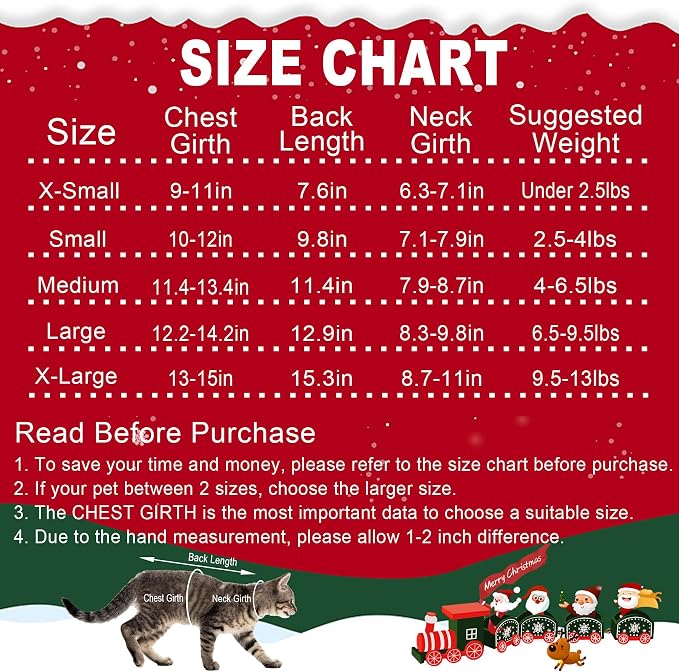 Cat Dog Christmas Sweater Pet Winter Warm Coat Pajamas Small Dog Sweaters - Image 3