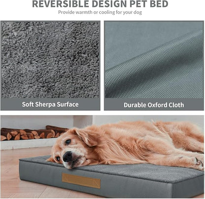Plush Dog Bed for Medium Dogs, Waterproof Dog Crate Mat Orthopedic Egg Crate - Image 6