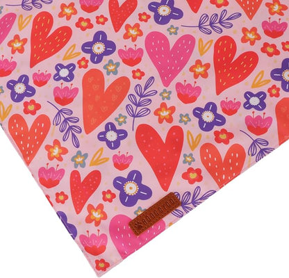 ADOGGYGO Valentines Dog Bandana 2 Pack, Heart and Floral Print Puppy Scarf Bib - Image 6