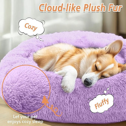 JOLLYVOGUE Calming Dog Bed Medium Size Dog, Anti-Anxiety Donut Medium Pet Bed - Image 2