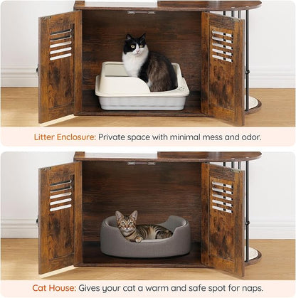 HOOBRO Cat Tree with Litter Box Enclosure, All-in-One 31.5" Cat Tower with - Image 8