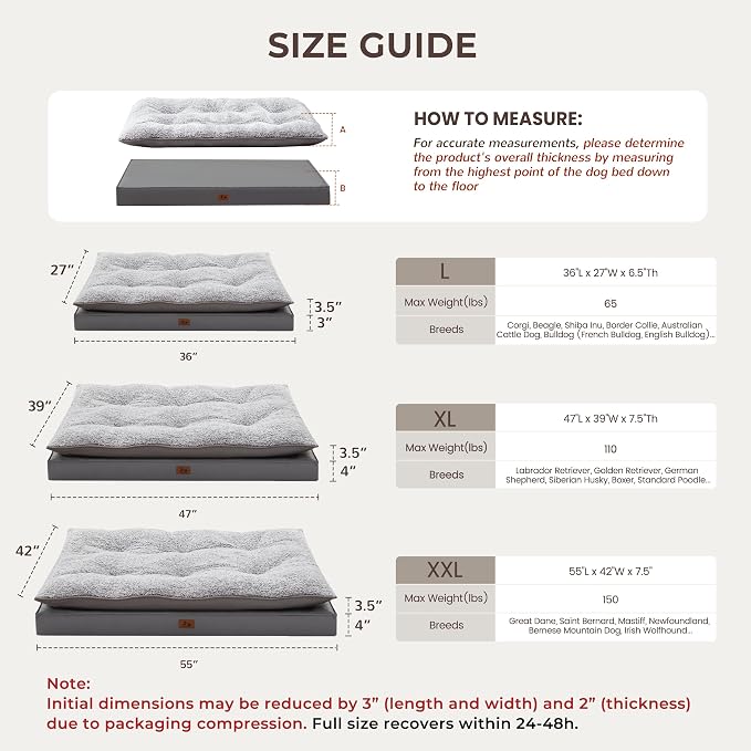 2-Pack XL Waterproof Dog Bed Large Size Dogs, Plush Cushion & Orthopedic - Image 4