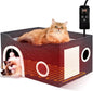 Indoor Heated Cat House, Adjustable Temperature Cat Heating Bed by Heeyoo