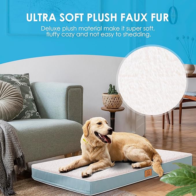 Sunheir Orthopedic Dog Bed for Medium Dogs, Waterproof Deluxe Plush Dog Crate - Image 4