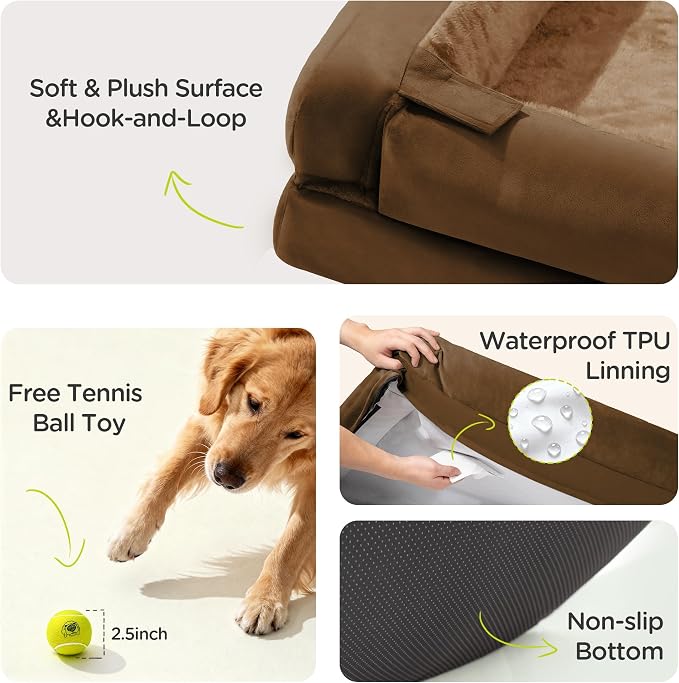 Orthopedic Dog Bed for Extra Large Dogs, XXL Waterproof Egg Crate Memory Foam - Image 6
