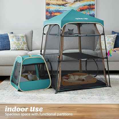 Extra Large catio Outdoor cat Enclosure, 3-in-1 Cat Tower Tent - Image 2