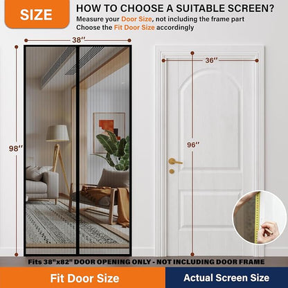 Magnetic Screen Door, Heavy Duty Door Screen Magnetic Closure Keep Bugs Out - Image 2