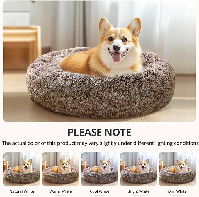 JOLLYVOGUE Calming Dog Bed Medium Size Dog, Anti-Anxiety Donut Medium Pet Bed - Image 6