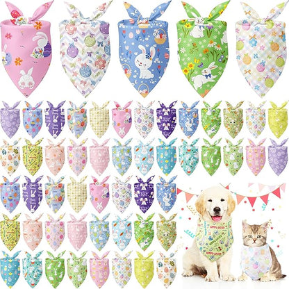 Kacctyen 50 Pcs Spring Easter Dog Bandanas Bulk Bandanas by Kacctyen