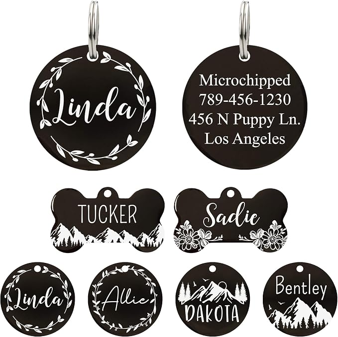 Ultra Joys Stainless Steel Pet ID Dog Name Tag Personalized Front and Back by UltraJoys