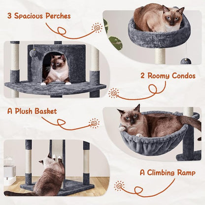 Yaheetech 76in Cat Tree Multi-Level Cat Tower - Image 5