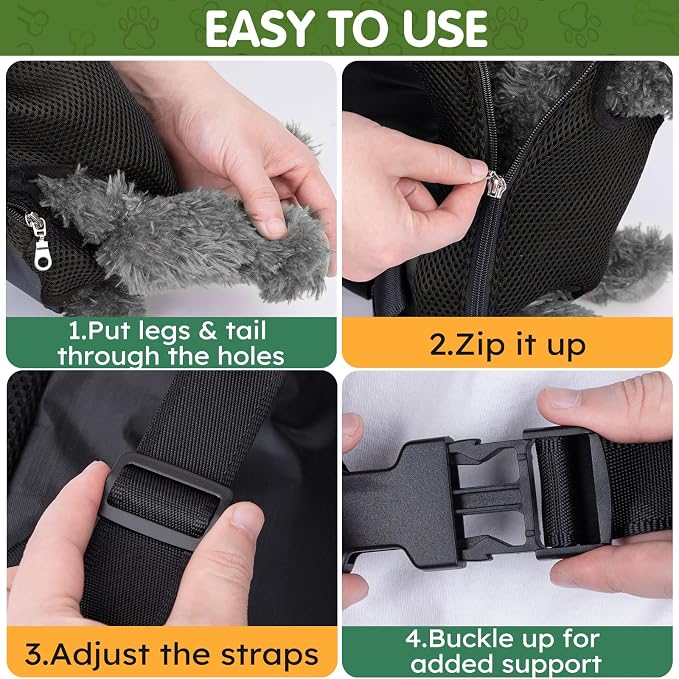 Pet Carrier Backpack, Hands-Free Adjustable Dog Front Carrier Legs Out & - Image 6