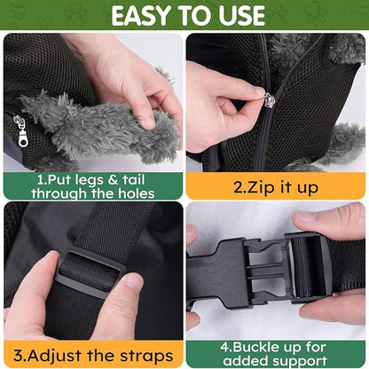 Pet Carrier Backpack, Hands-Free Adjustable Dog Front Carrier Legs Out & - Image 6