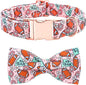Dog Collar - Rugby with Flower Pet Collar Bows by BoboRainbow