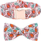 Dog Collar - Rugby with Flower Pet Collar Bows by BoboRainbow