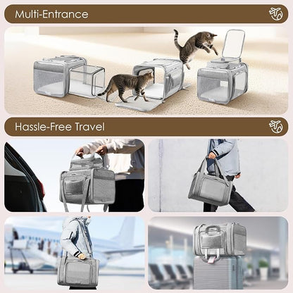 Top and 2 Sides Expandable Pet Carrier 17x11x9.5, TSA Airline Approved Small - Image 6
