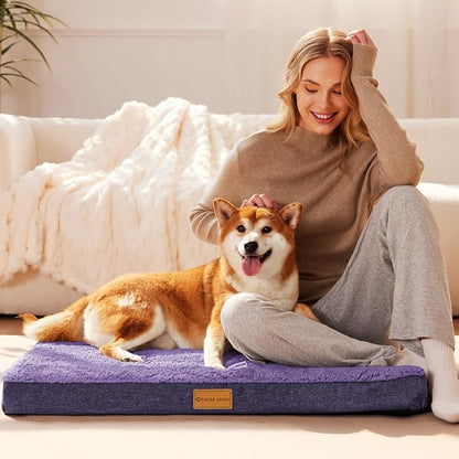 Patas Lague Orthopedic Dog Bed Large Sized Dog 36''X24'', Soft Waterproof Egg - Image 2