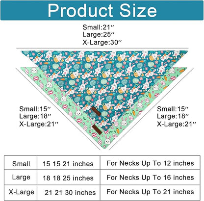 ARING PET Easter Dog Bandana 2 Pack-Cute Green Easter Eggs Dog Bandanas - Image 3