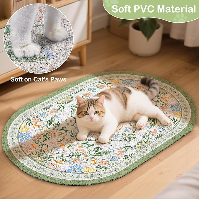 Bienbee Cat Litter Mat, Urine and Water Proof, Bean-Green L - Image 5