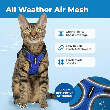 Voyager Escape-Proof Step-in Lock Cat Harness & 5ft Neoprene-Handle Leash Set - Image 3