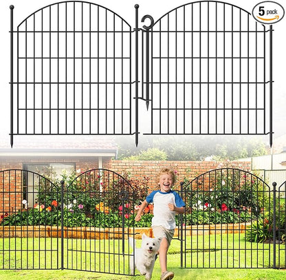 Decorative Garden Fence 32in x12ft, 5 Pack No Dig Fence Animal Barrier by Thrivinest