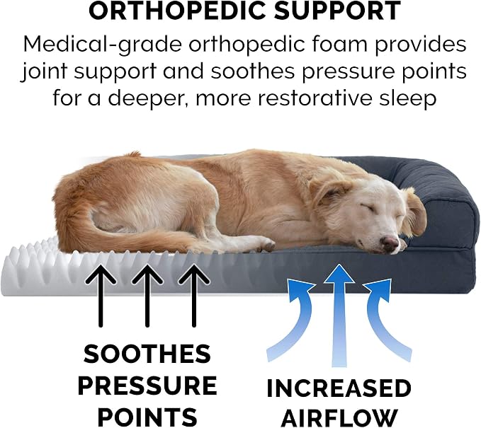 Furhaven Orthopedic Dog Bed for Medium/Small Dogs w/ Removable Bolsters & - Image 5