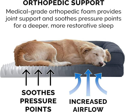 Furhaven Orthopedic Dog Bed for Medium/Small Dogs w/ Removable Bolsters & - Image 5