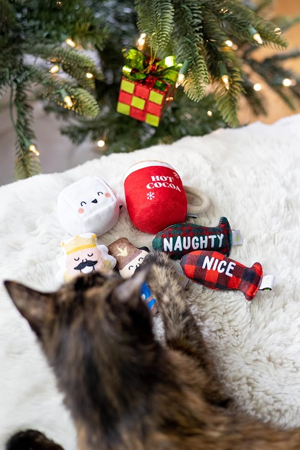 Pearhead Naughty Or Nice Christmas Cat Toy Set, Holiday Pet Owner Gift - Image 8