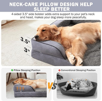 INVENHO Orthopedic Extra Large Dog Bed, XXL Waterproof Dog Sofa, Egg-Crate Foam - Image 5