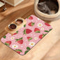 Dog Bowl Mat, Strawberry Pet Feeding Mat by Unknown