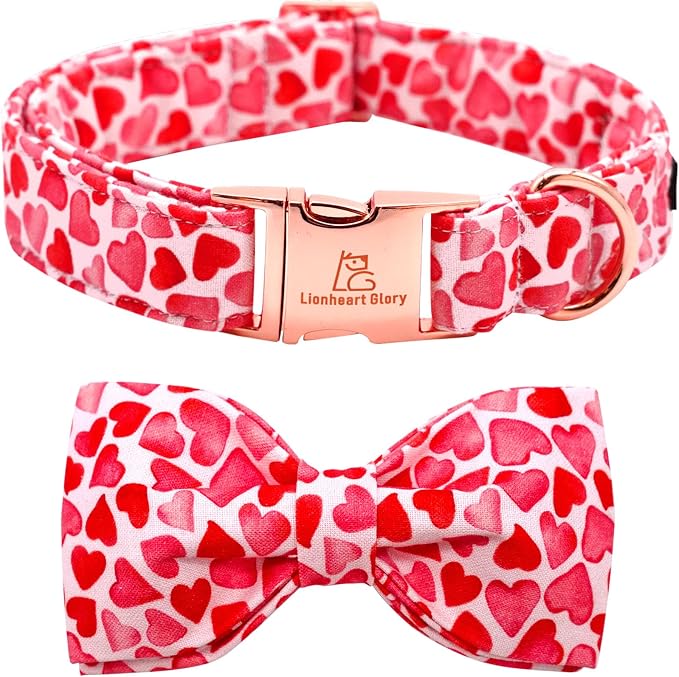 Lionheart glory Dog Bow Collar Valentine's Day Dog Collar by LionheartGlory