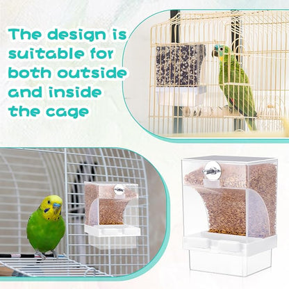 8 Pcs No Mess Bird Feeder Parrot Automatic Feeder Bird Seed Container Water - Image 3