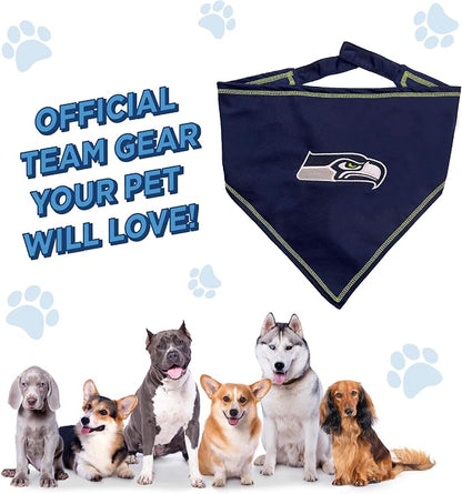 NFL Seattle Seahawks TIE Bandana, Large/X-Large. Dog Bandana Scarf Bib - Image 7