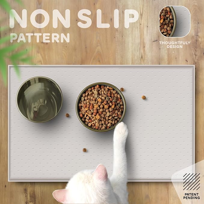 Dog Food Mat - 28x18 Raised Edges Dogs Mat - Image 4