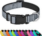 Reflective Dog Collar, Adjustable Soft Neoprene Padded Nylon Pet Collars by PWOD
