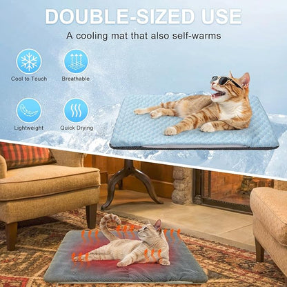 BEAUTYZOO Cooling Mat for Cats & Dogs -20" X 12" Ice Silk Cat Cooling Mat - Image 6