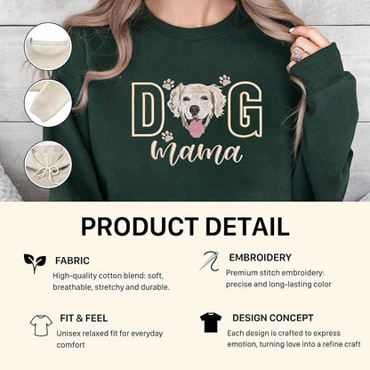 VIOLAVA Custom Cat Embroidered Christmas Sweatshirt – Personalized Pet Name - Image 4