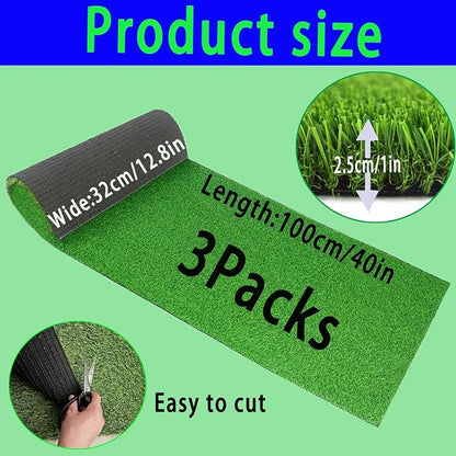 Artificial Grass，3 Rolls 12.8 x 40x1in, Rug Realistic Indoor Outdoor Rug - Image 2