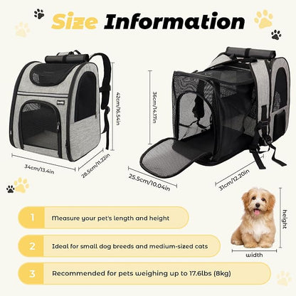 Zavothy Cat Backpack Carrier, Expandable Airline Approved Pet Backpack - Image 2