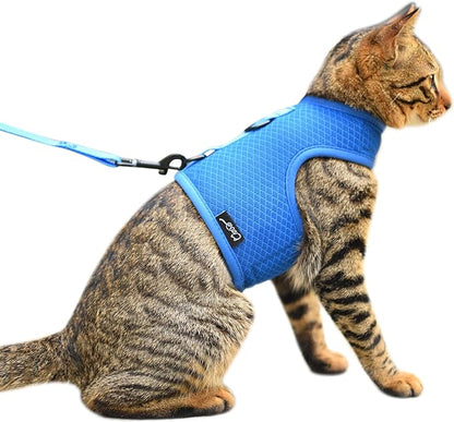 Cat Harness and Leash for Walking Escape Proof Breathable Mesh Fabric, Solid by Yizhi+Miaow