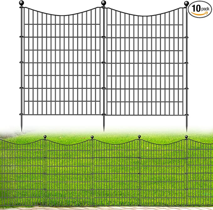10 Panels No Dig Dog Fence Outdoor by OutdoorFence