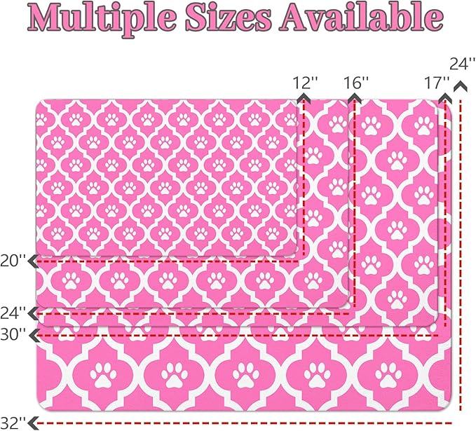 Dog Food Mat 12X20 Inch Pet Feeding Absorbent Mats - Image 4