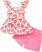 Toddler Baby Girls Summer Clothes Outfits Ruffled Sleeve Dinosaur Shirt Leopard by Popshion