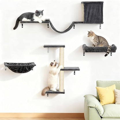 Heavy Duty Cat Wall Shelves for Indoor Cats Large Adult, 5-in-1 Wall-Mounted - Image 9