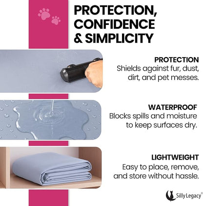 SILLY LEGACY Thin Reversible Waterproof Protective Bed Cover, - Image 5